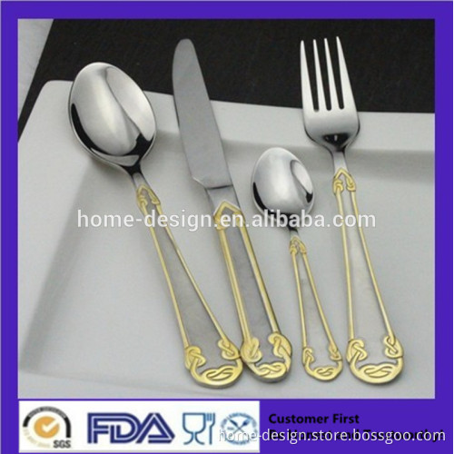 2014 new products stainless steel 72pcs gold cutlery set for 12 person